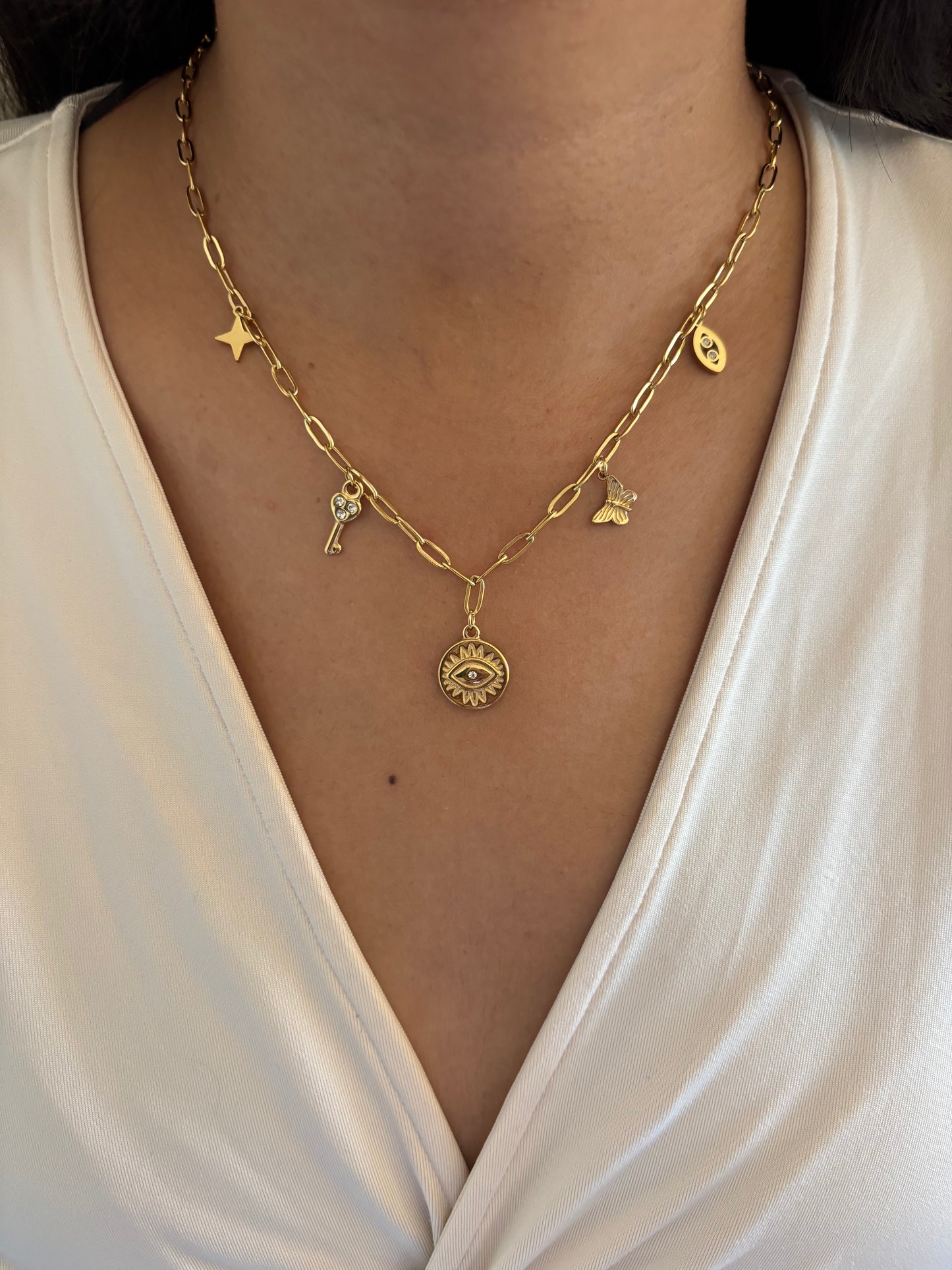 Angel Eye Charm Necklace