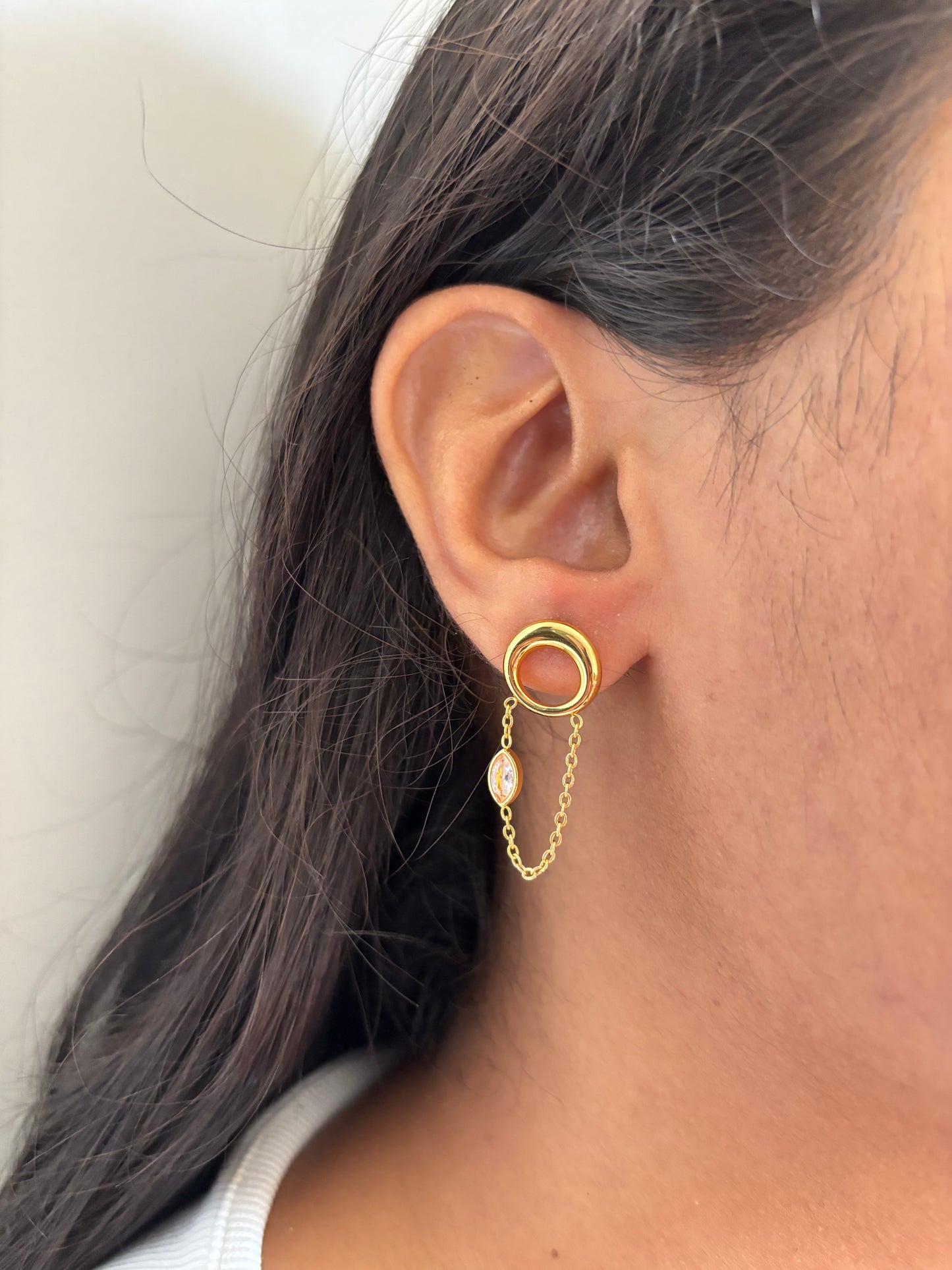 Mauve Drop Chain Earring