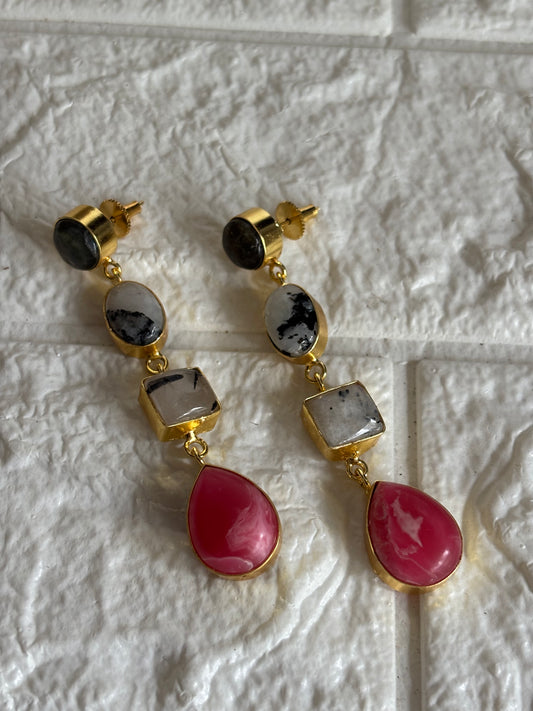 Bubble Gum Natural stone Dangler