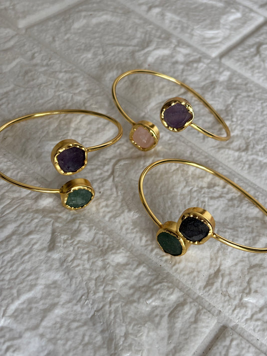 Color Duo Natural Stone Adjustable Cuff