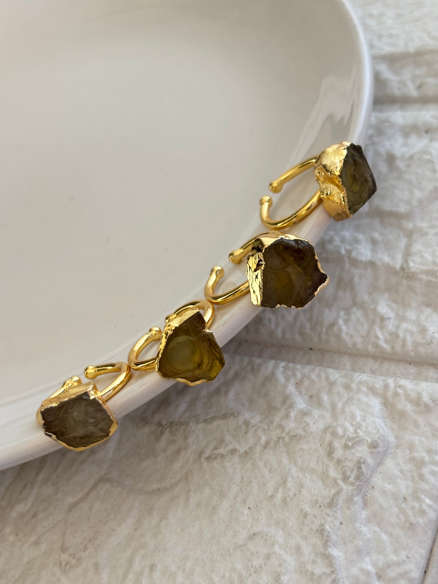Electroplated Green Ring -Brass