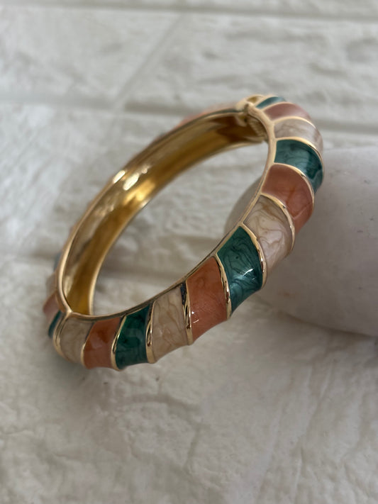 Sage Chunky Bangle Brass
