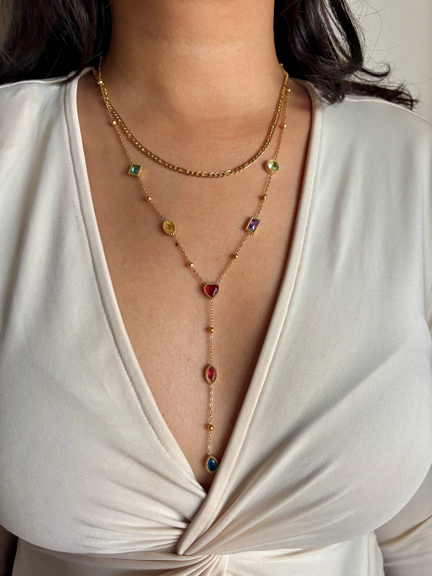 Multi-color Cuban Y-Necklace