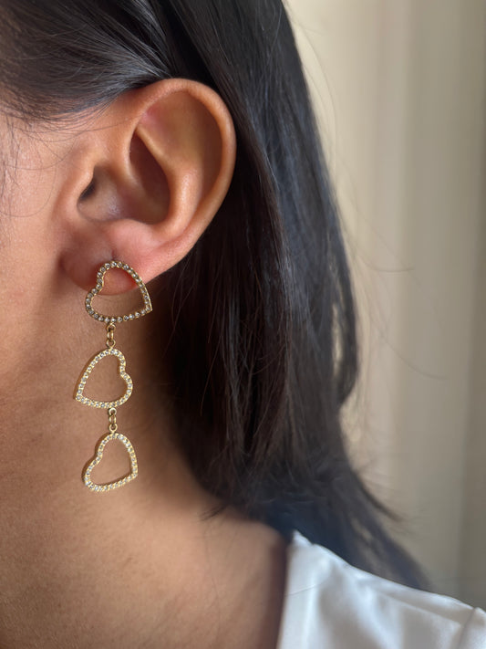 Studded Heart Danglers