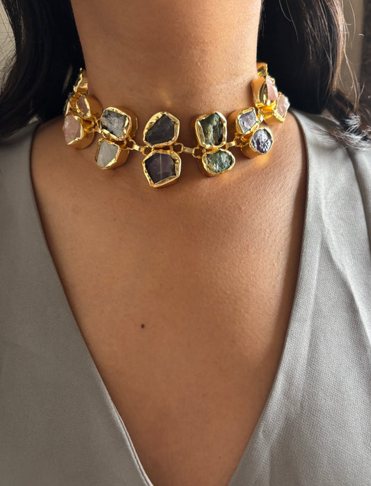 Pastel Color Natural Stone Choker Set