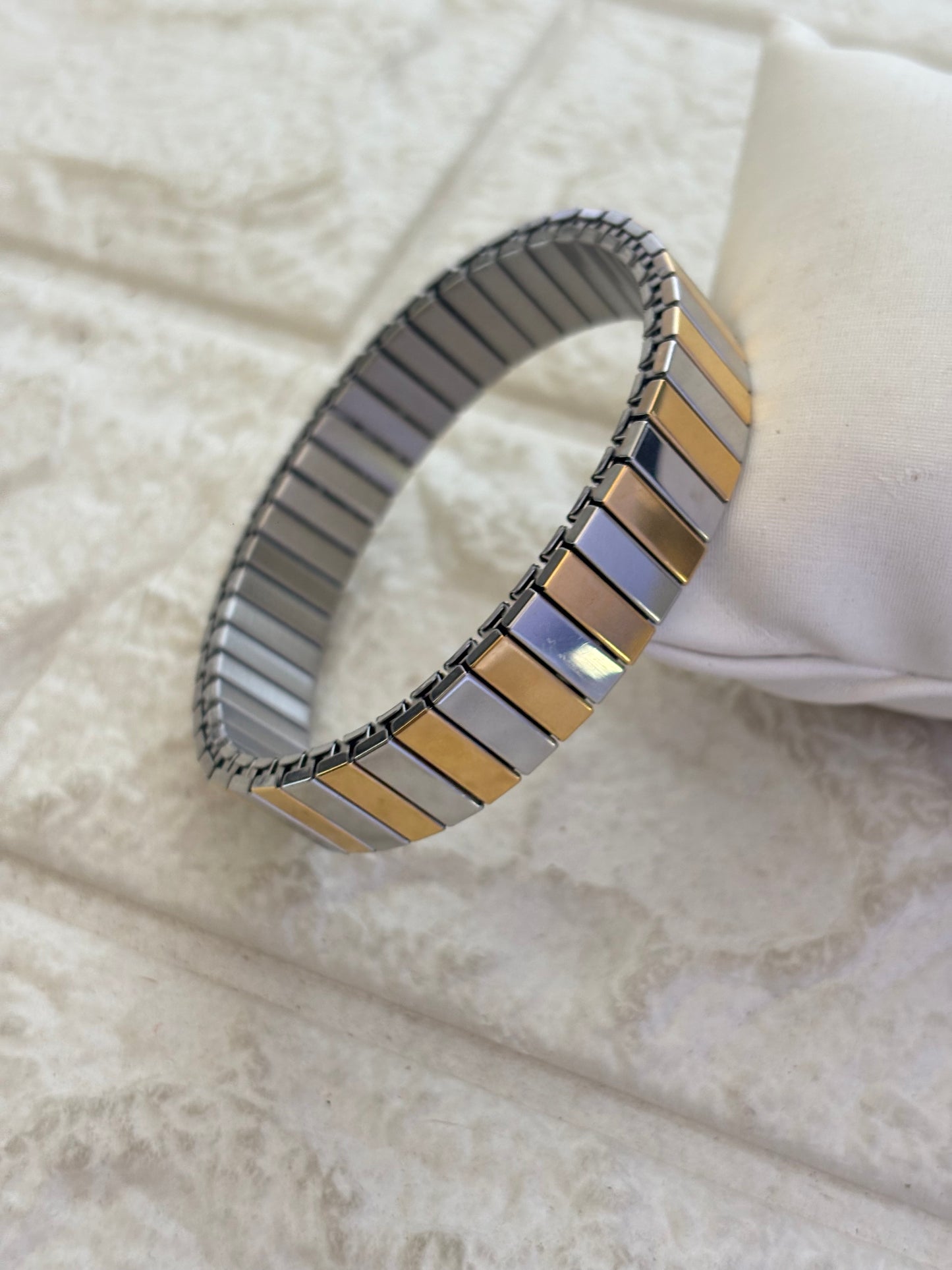 Dual Tone Watch Strap Bracelet