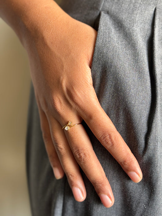 Dainty Heart Cube Ring