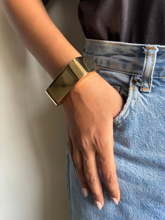 Chunky Square Bracelet Brass