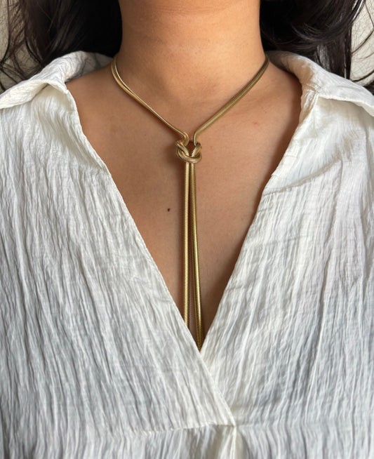 Twisted Knot Gold Snake Chain