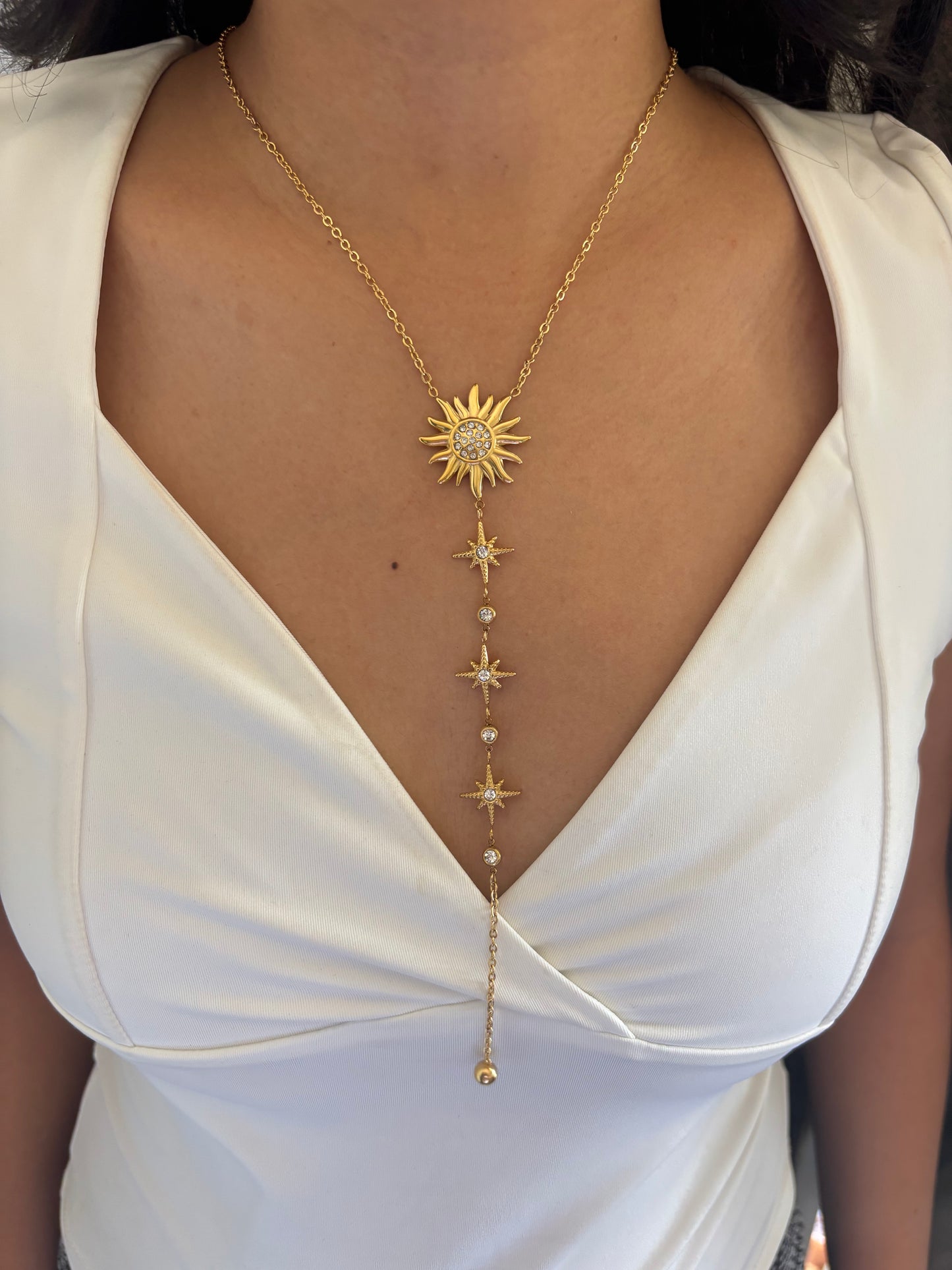 Sun-Flare Y Necklace