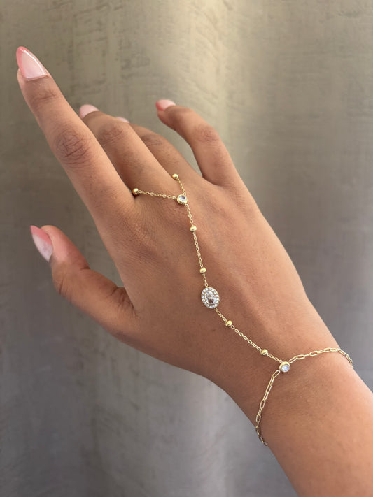 Glaze Studded Hand Chain