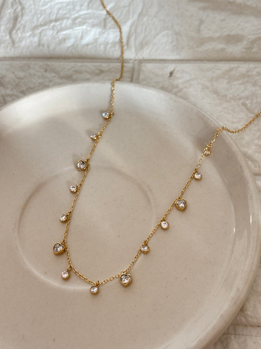 Amare Heart Studded Necklace