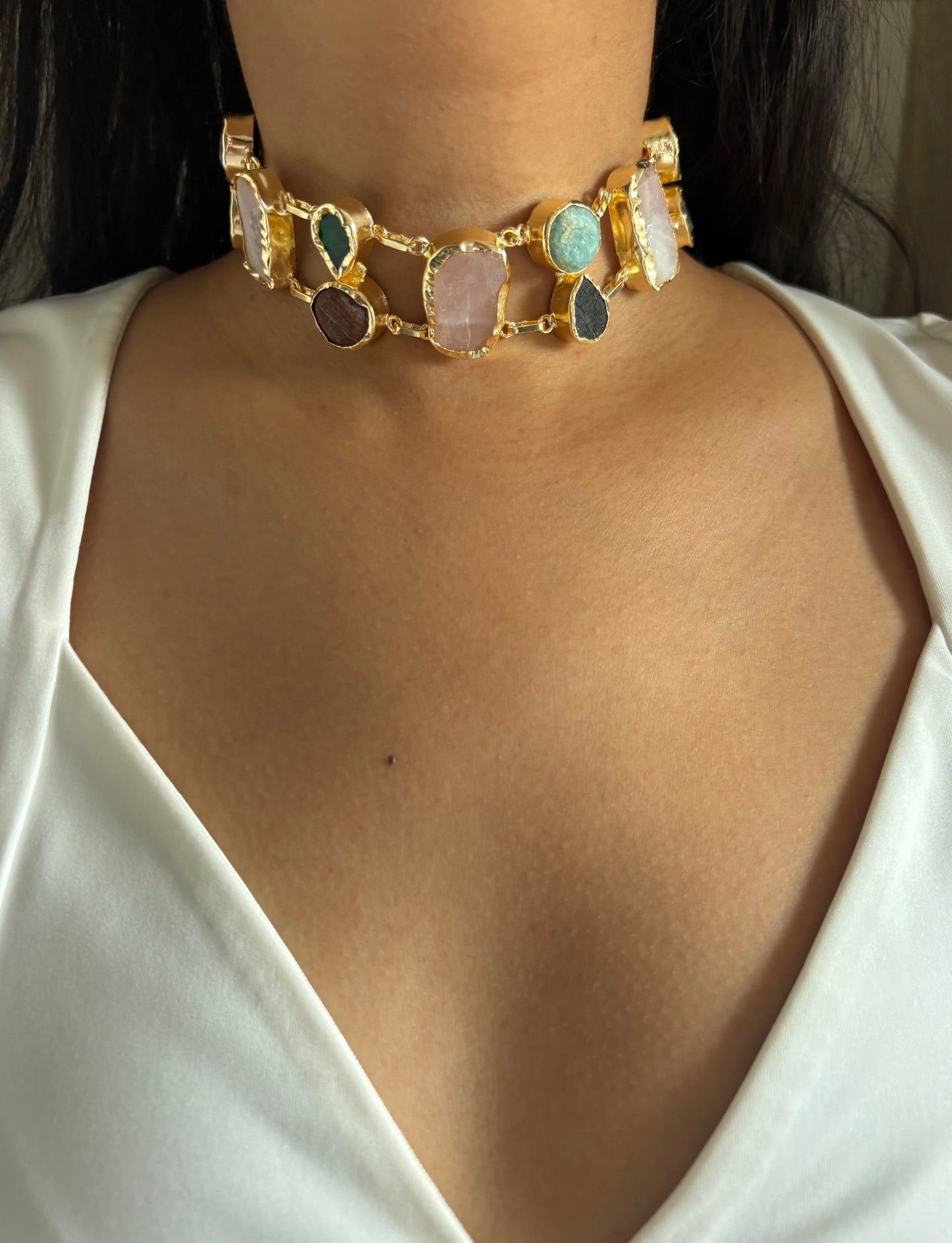 Colorbar Natural Stone Choker-Brass