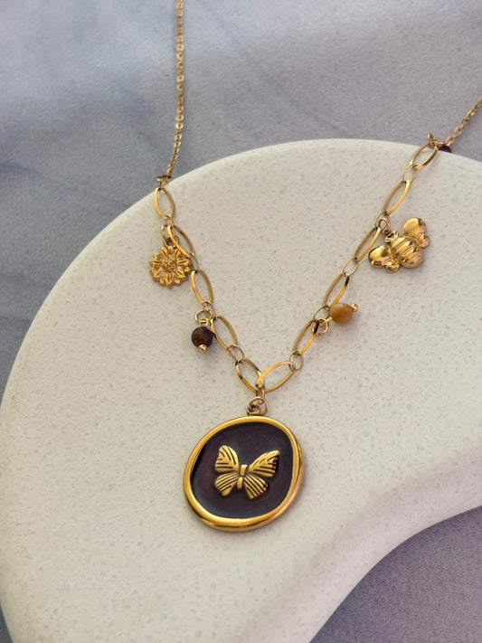 Mocha Butterfly Necklace