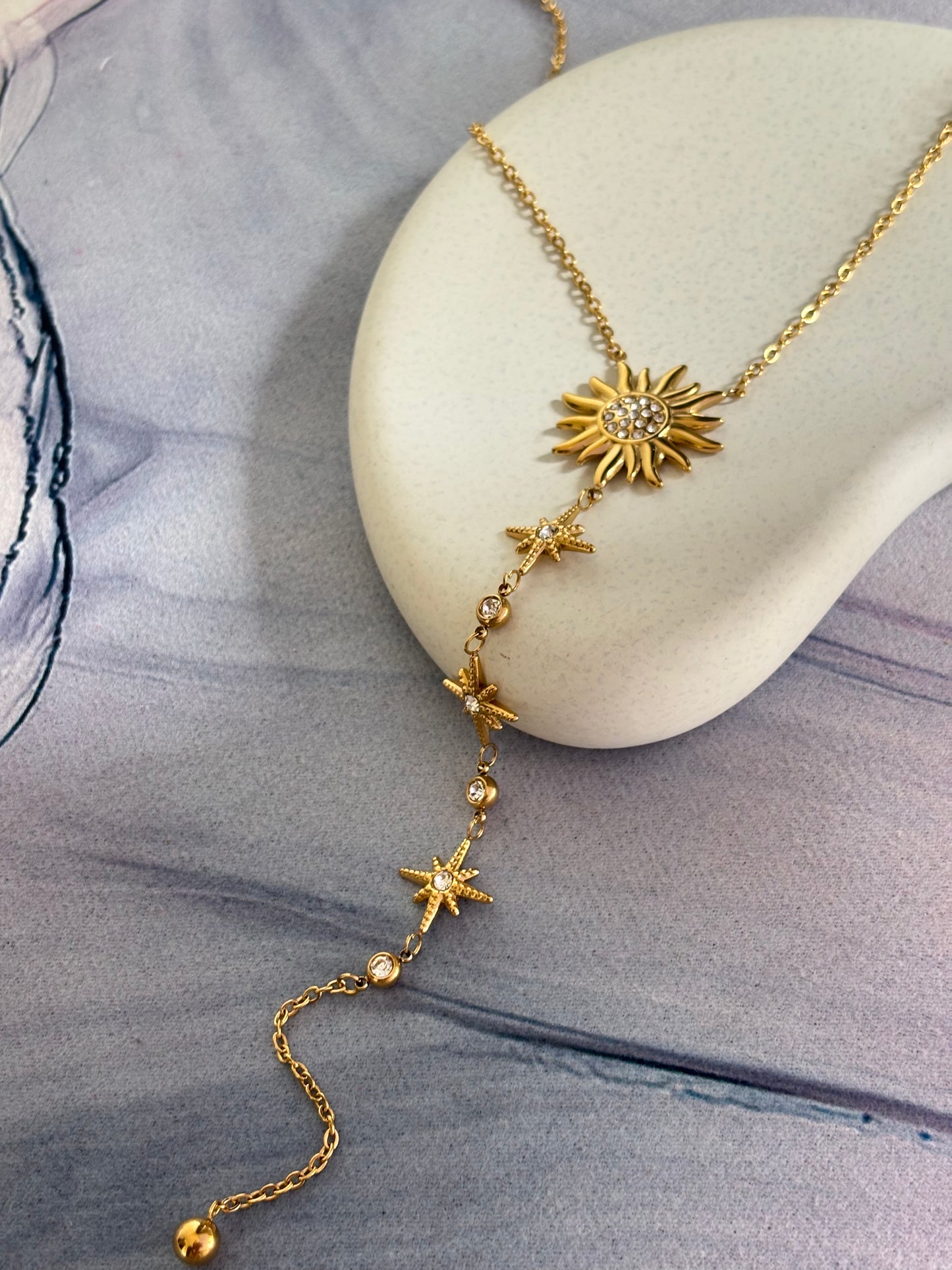Sun-Flare Y Necklace