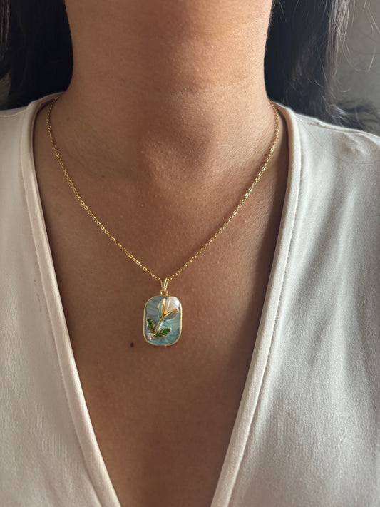 Ocean Flora Enamel Necklace