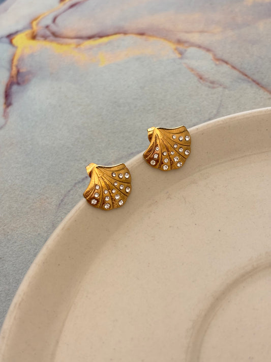 Mini Studded Shell Earring