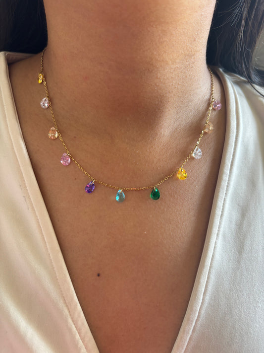 Multi-color Drop Necklace