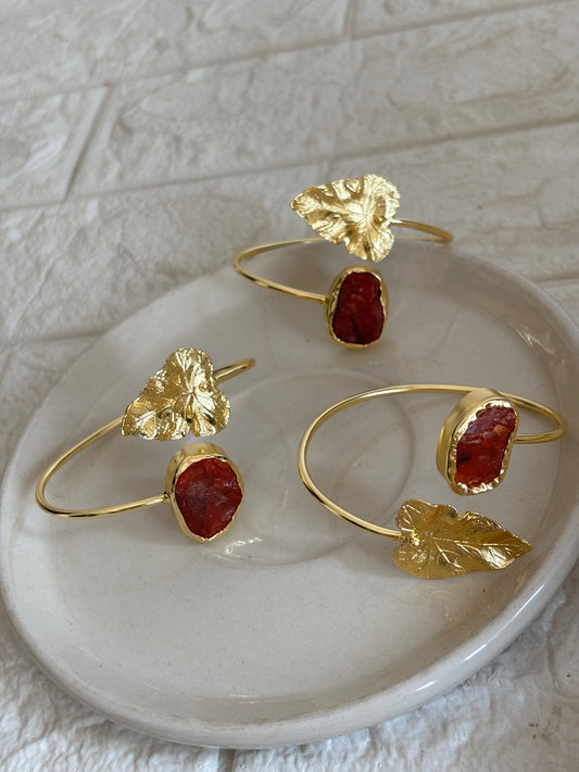 Rust Leaf Adjustable Cuff-Brass