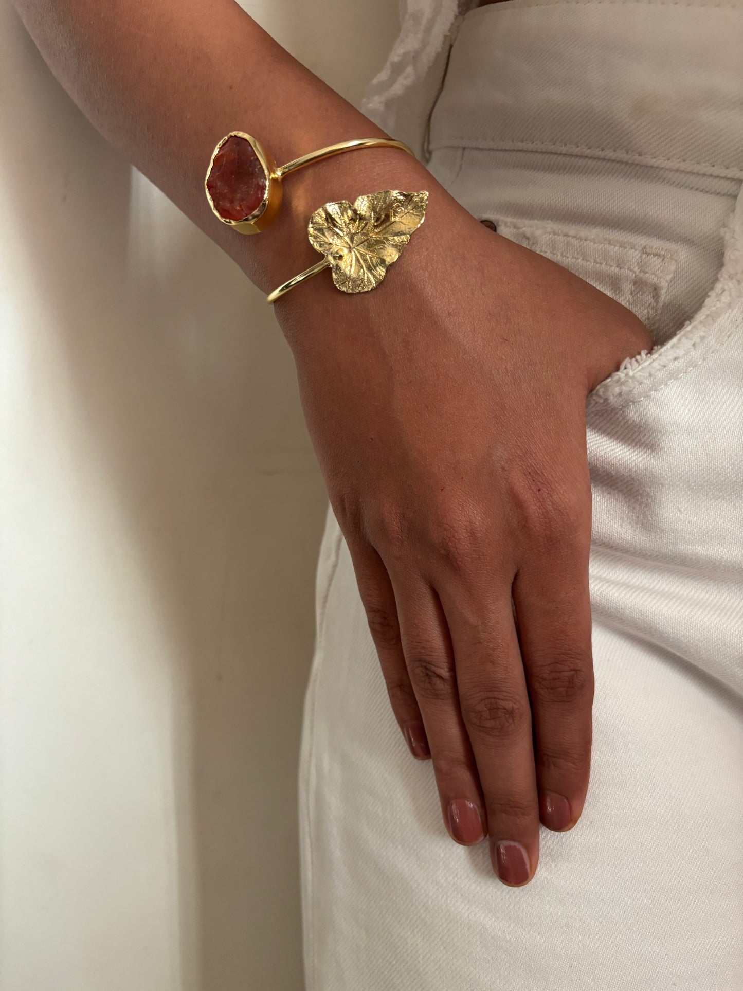 Rust Leaf Adjustable Cuff-Brass
