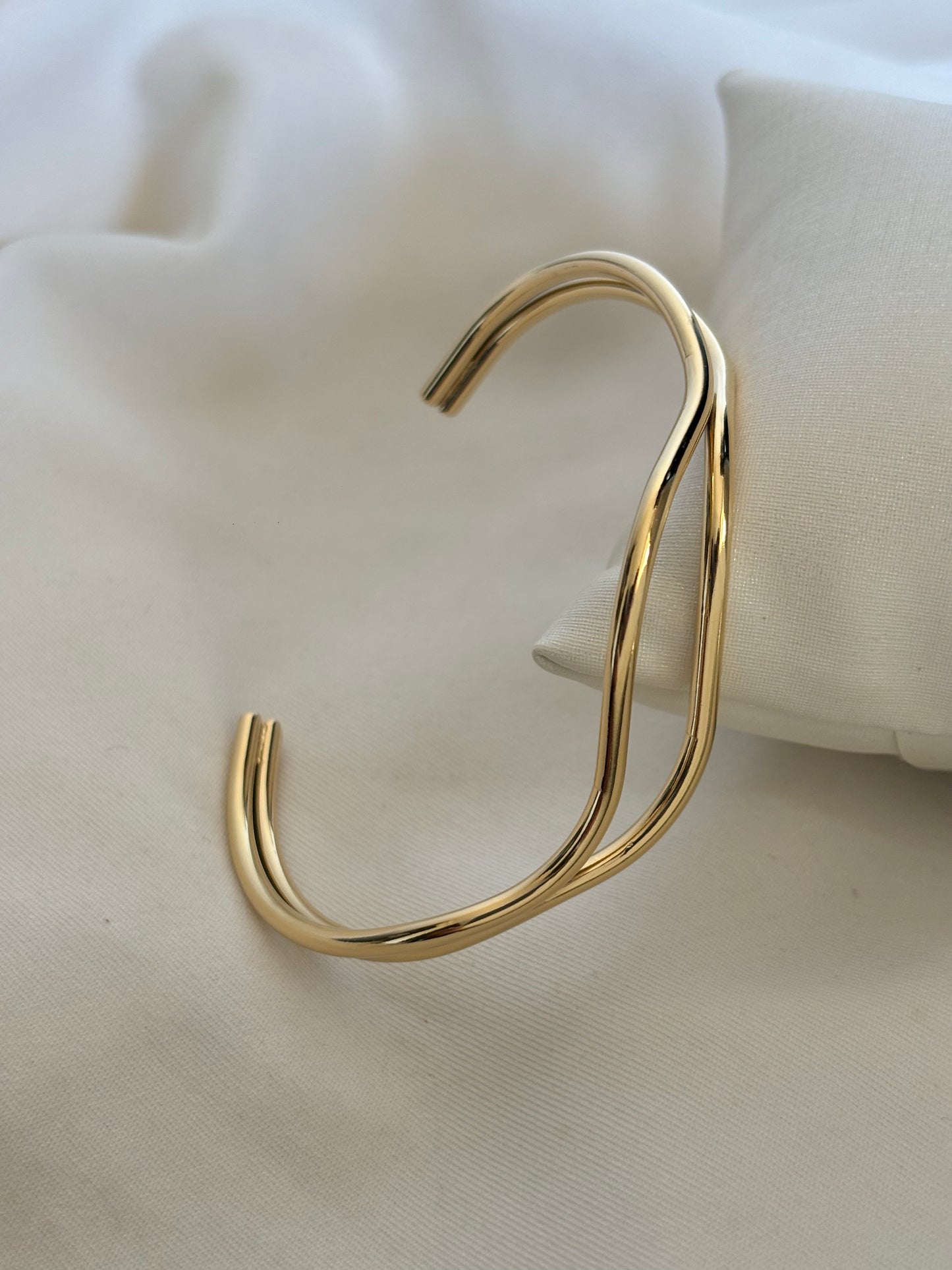 Cursive Adjustable Cuff- Stainless Steel