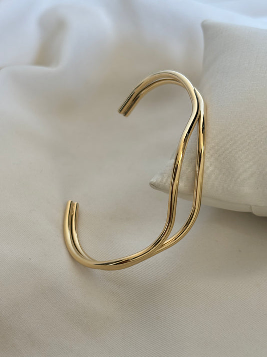 Cursive Adjustable Cuff- Stainless Steel