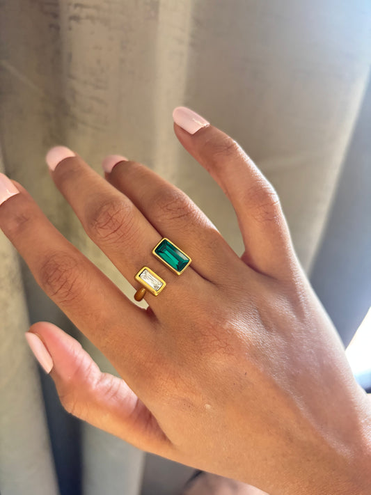 Meraki Emerald Adjustable Ring