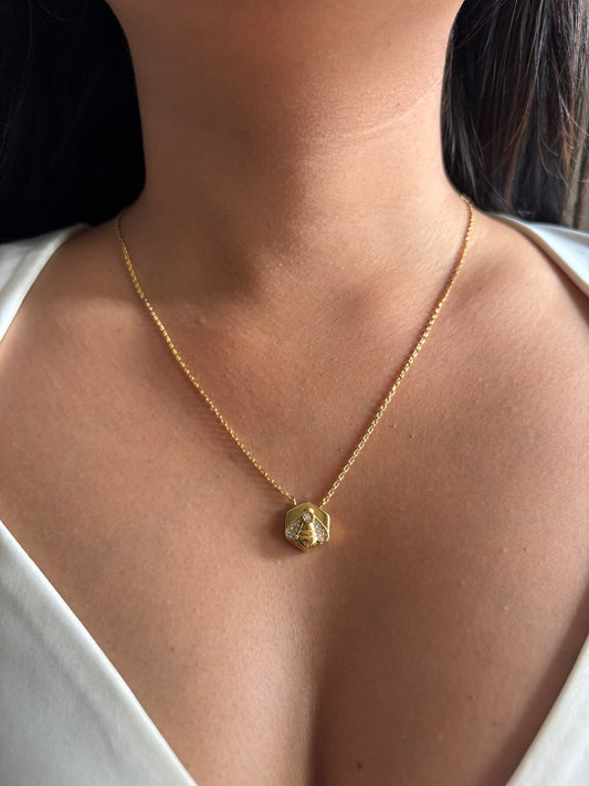 Studded Bee Necklace