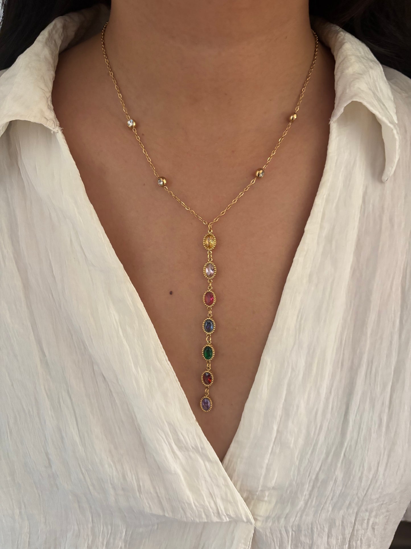Ciana Multi Color Y Necklace