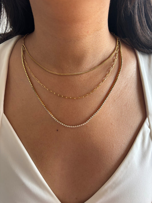 Cubic Tennis Layered Necklace