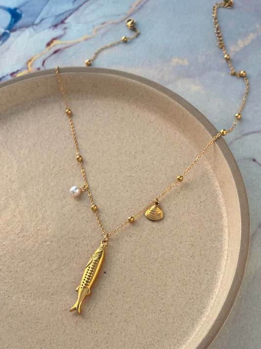Mackerel Charm Necklace