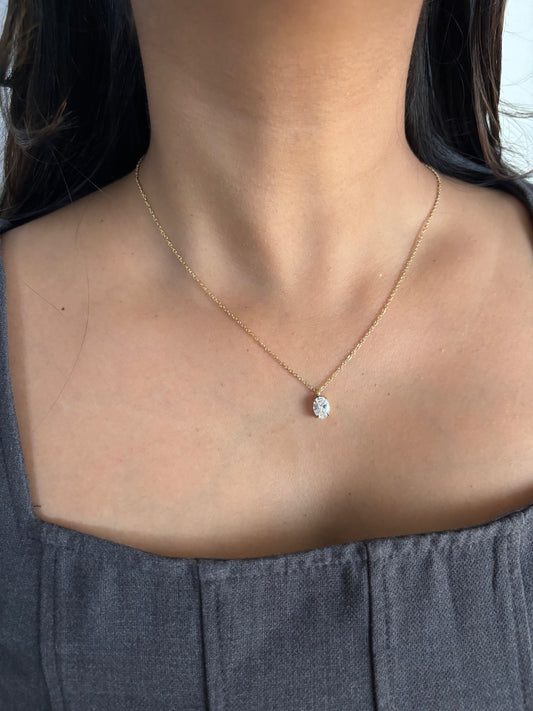 Oval Solitaire Necklace