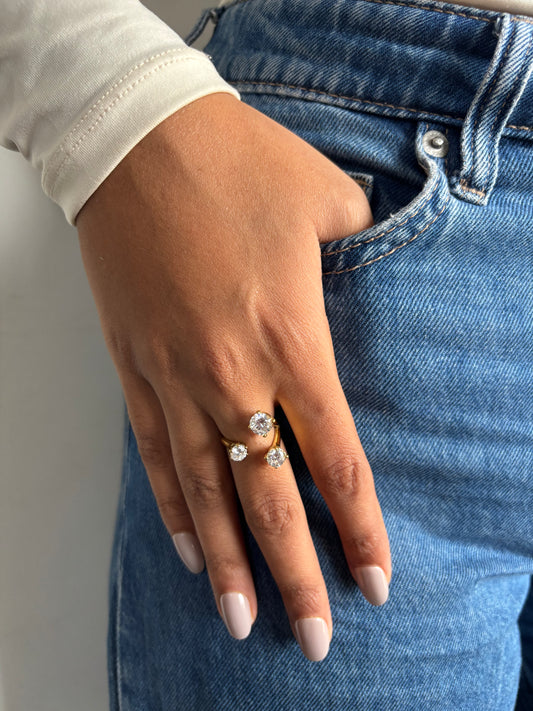Statement Solitaire Adjustable Ring
