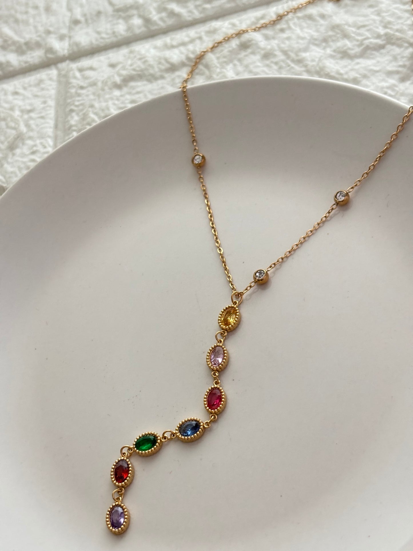 Ciana Multi Color Y Necklace
