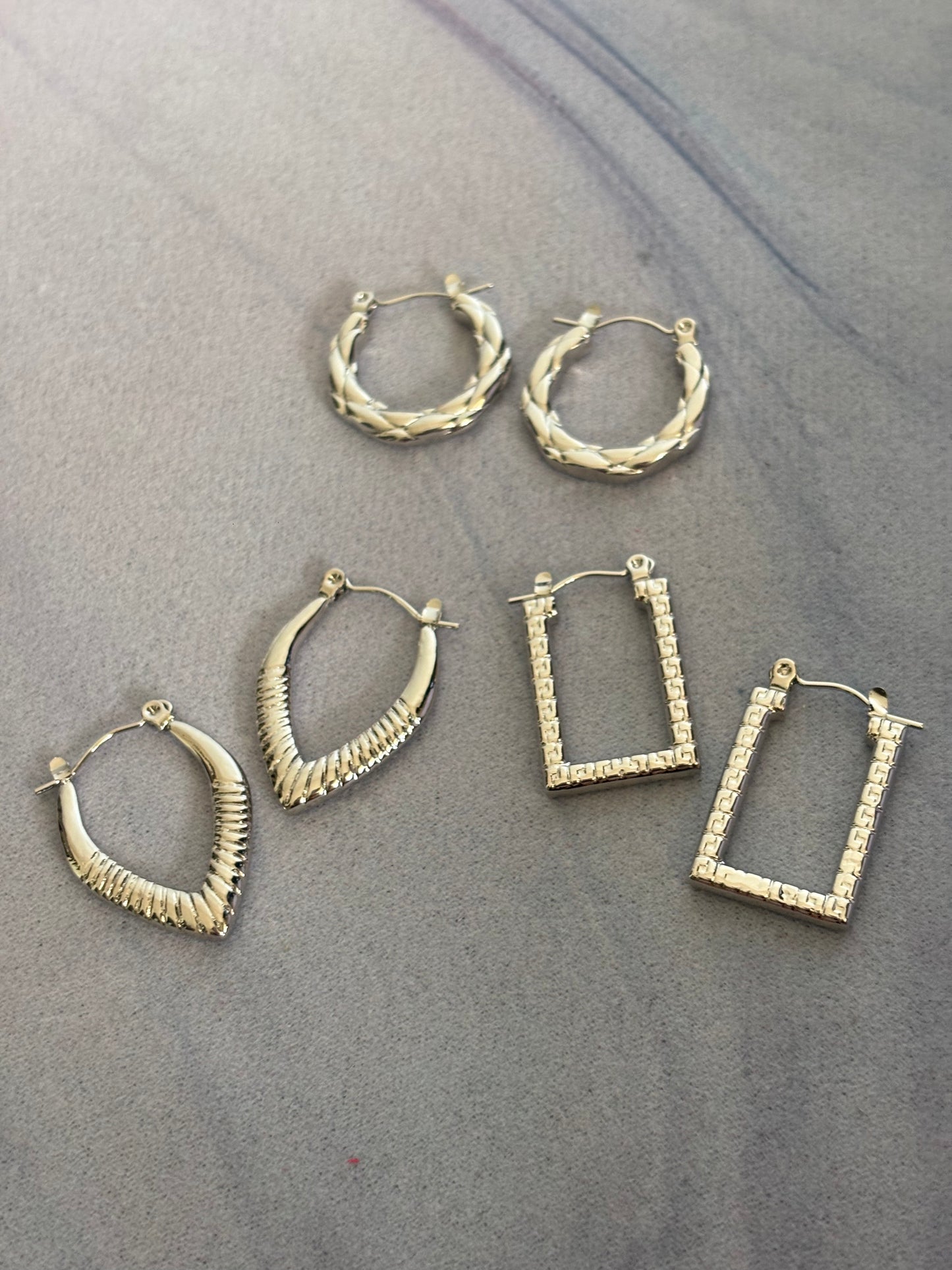 Silver Hoops Combo -1 Stainless Steel