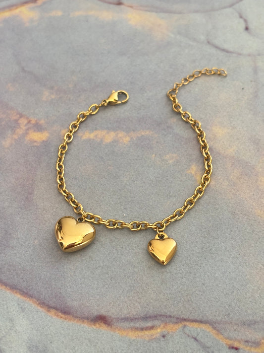 Chunky Heart Link Bracelet