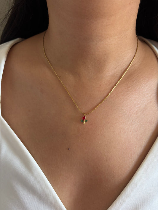 Red tulip Necklace