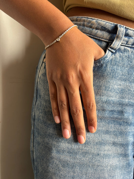 Tennis Heart Bracelet