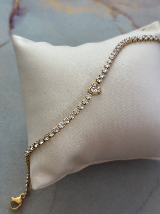 Tennis Heart Bracelet