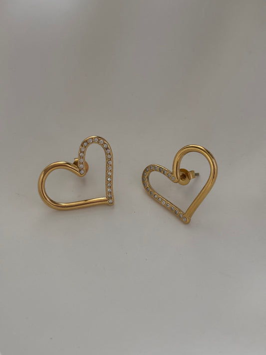 Studded Cut-out Heart Studs
