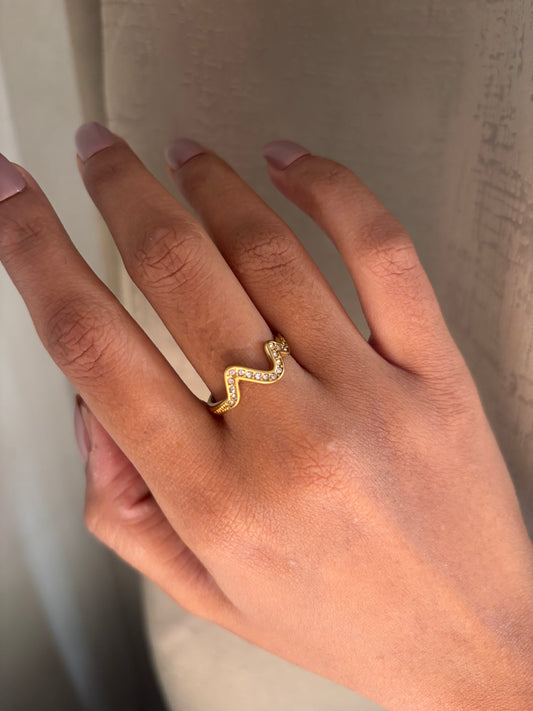 Studded Wavy Ring