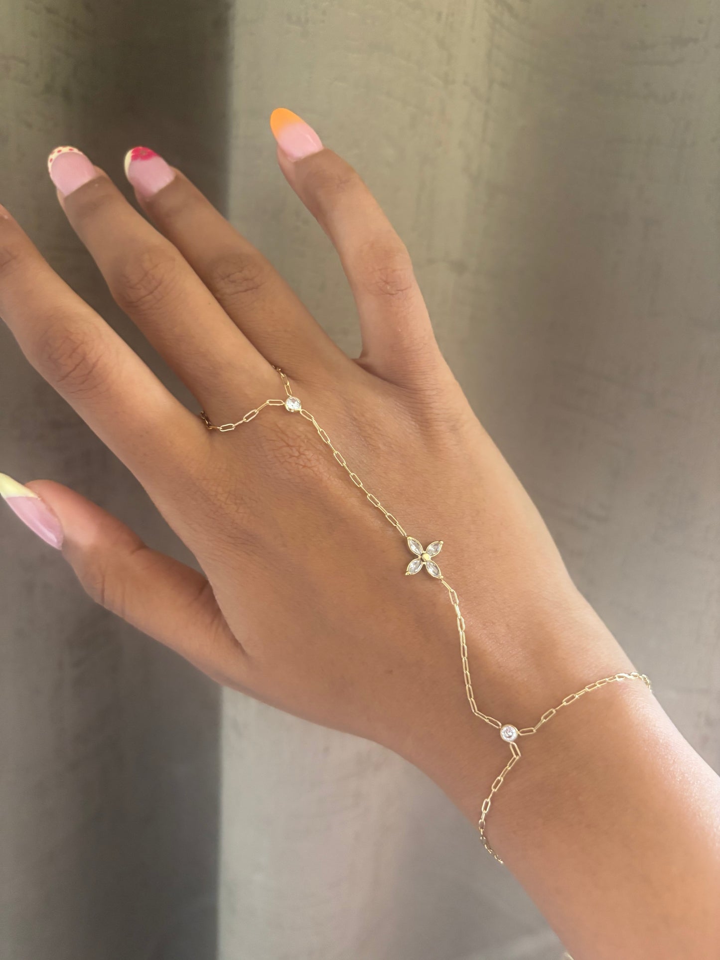 Bloom Studded Hand-Chain