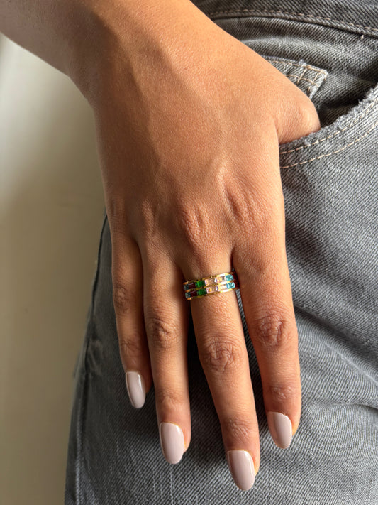 Multi-Color Studded Ring