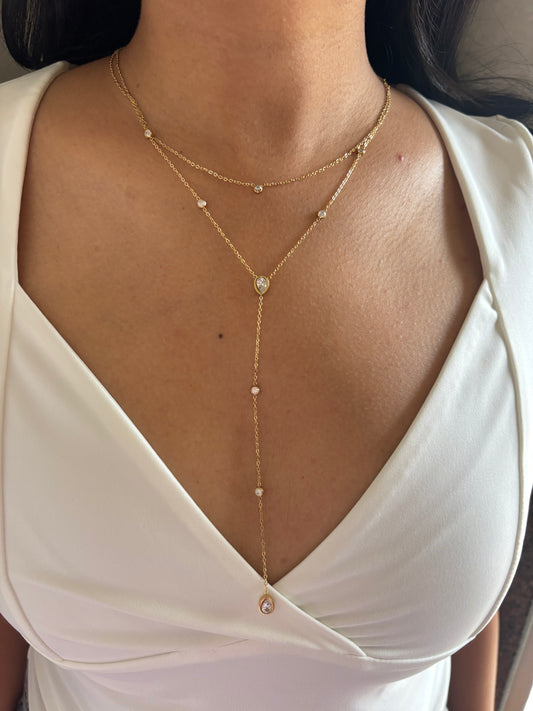 Studded Layered Y-Necklace