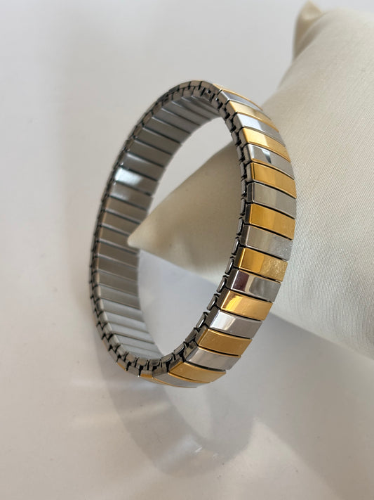 Dual Tone Watch Strap Bracelet