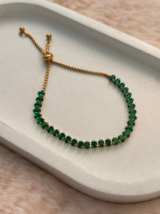 Emerald Pull Up Bracelet