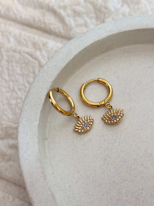 Dainty Evil Eye Huggies