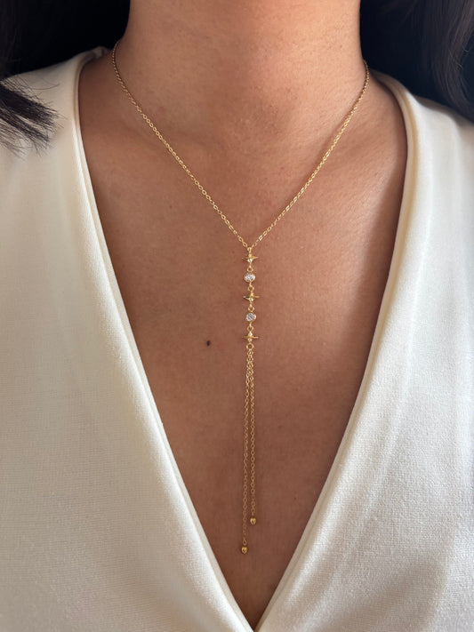 Twinkle Studded Y Necklace