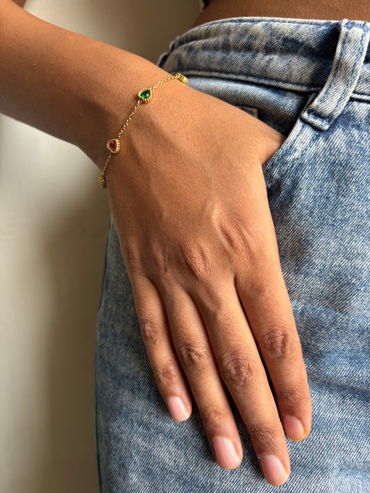 Multi-color Heart Bracelet- Large Size