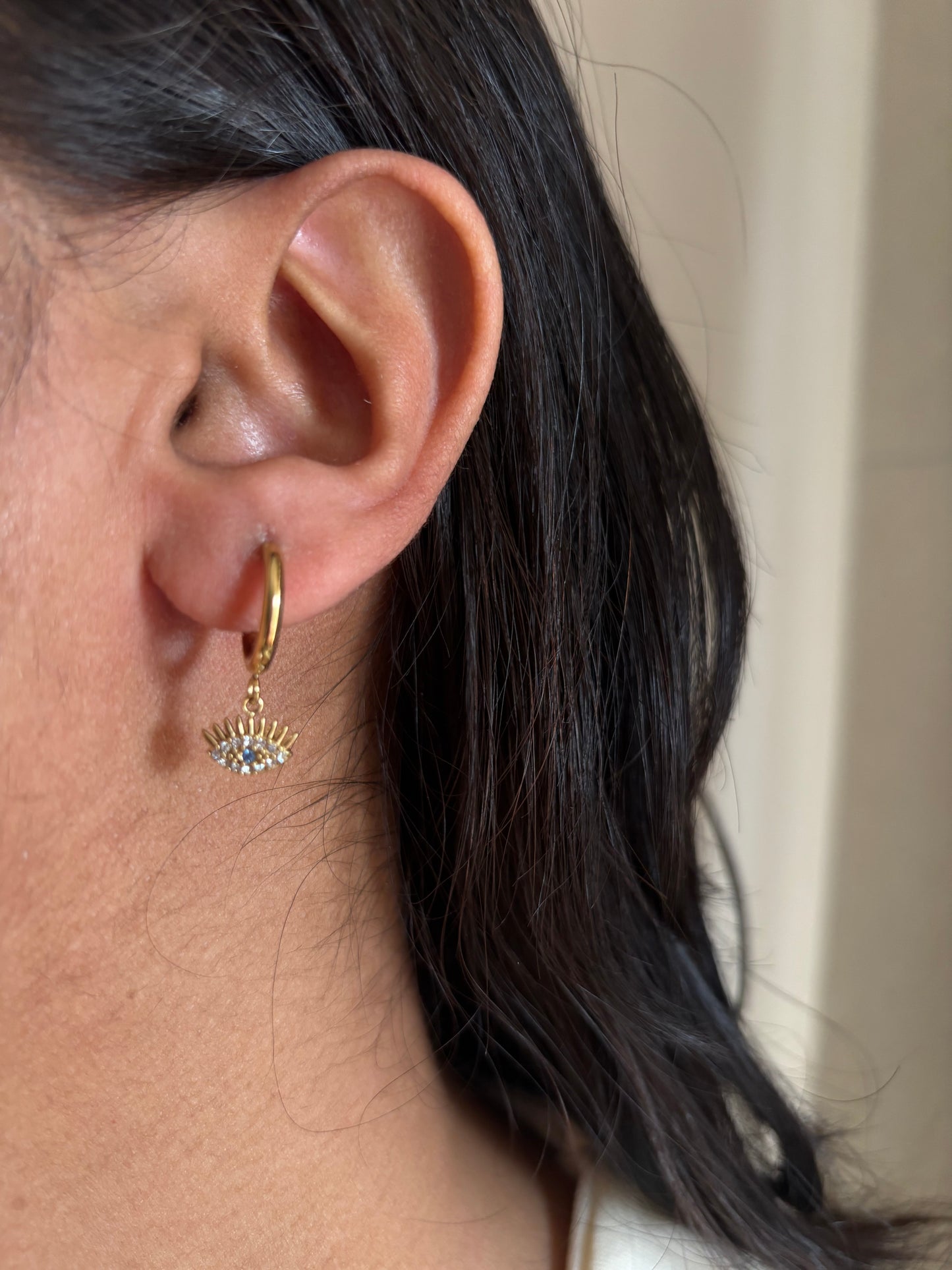 Dainty Evil Eye Huggies